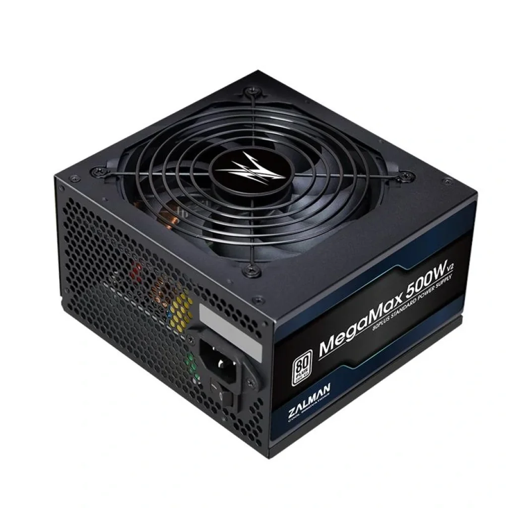 Блок питания Zalman MEGAMAX (500W), 83%, 80+ White, 120mm, 1xMB 24pin(20+4), 2xCPU (8pin(4+4)+4pin), 3xMolex, 6xSATA, 2xPCIe 8pin(6+2), ZM500-TXII UA