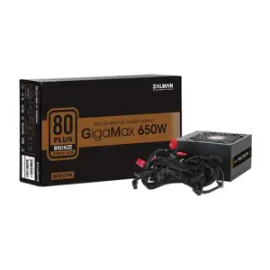 Блок питания Zalman GIGAMAX (650W), 88%, 80+ Bronze, 120mm, 1xMB 24pin(20+4), 1xCPU 8pin(4+4), 3xMolex, 5xSATA, 2xPCIe 8pin(6+2), ZM650-GVII UA