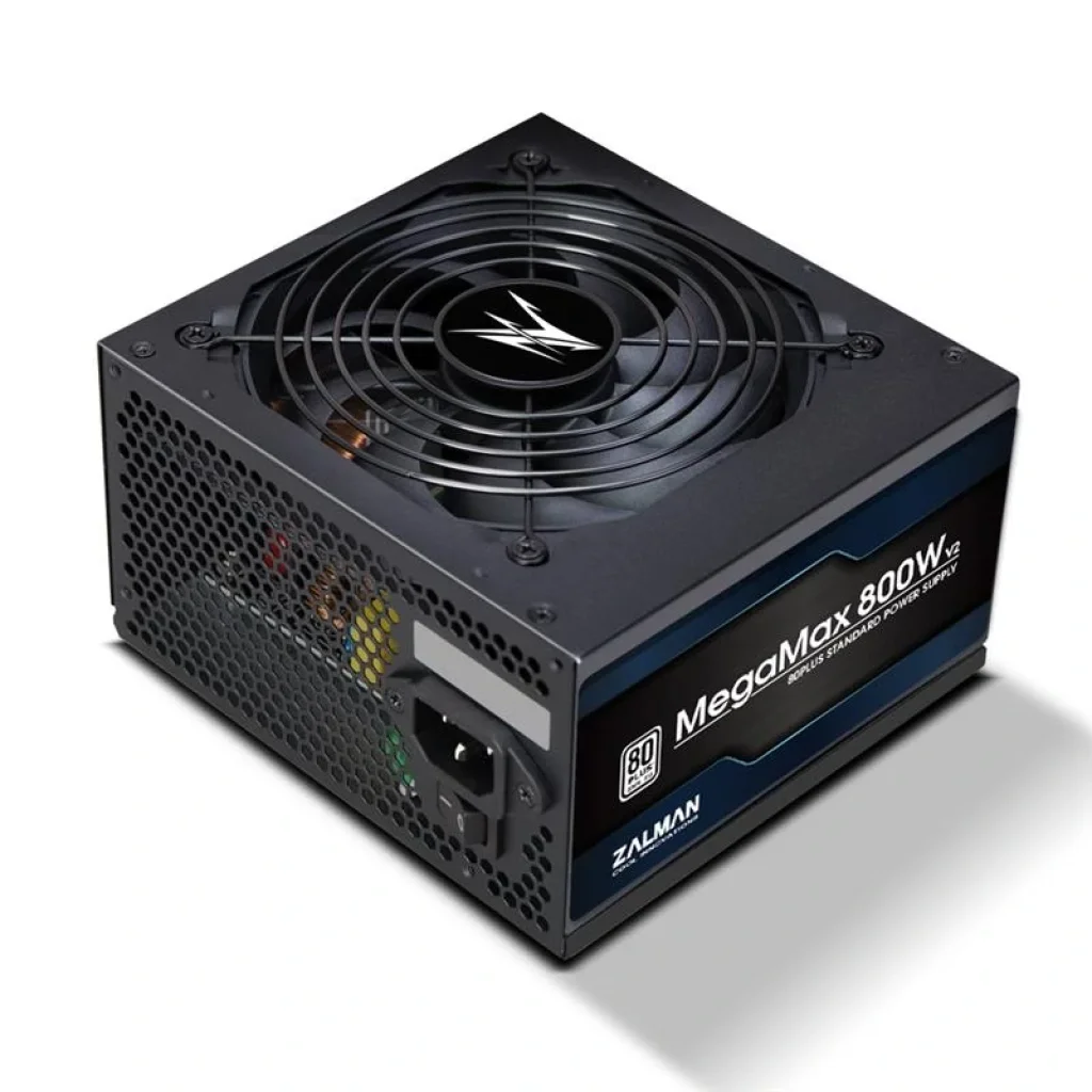 Блок питания Zalman MEGAMAX (800W), 83%, 80+ White, 120mm, 1xMB 24pin(20+4), 2xCPU (8pin+(4+4)pin), 4xMolex, 8xSATA, 4xPCIe 8pin(6+2), ZM800-TXII UA