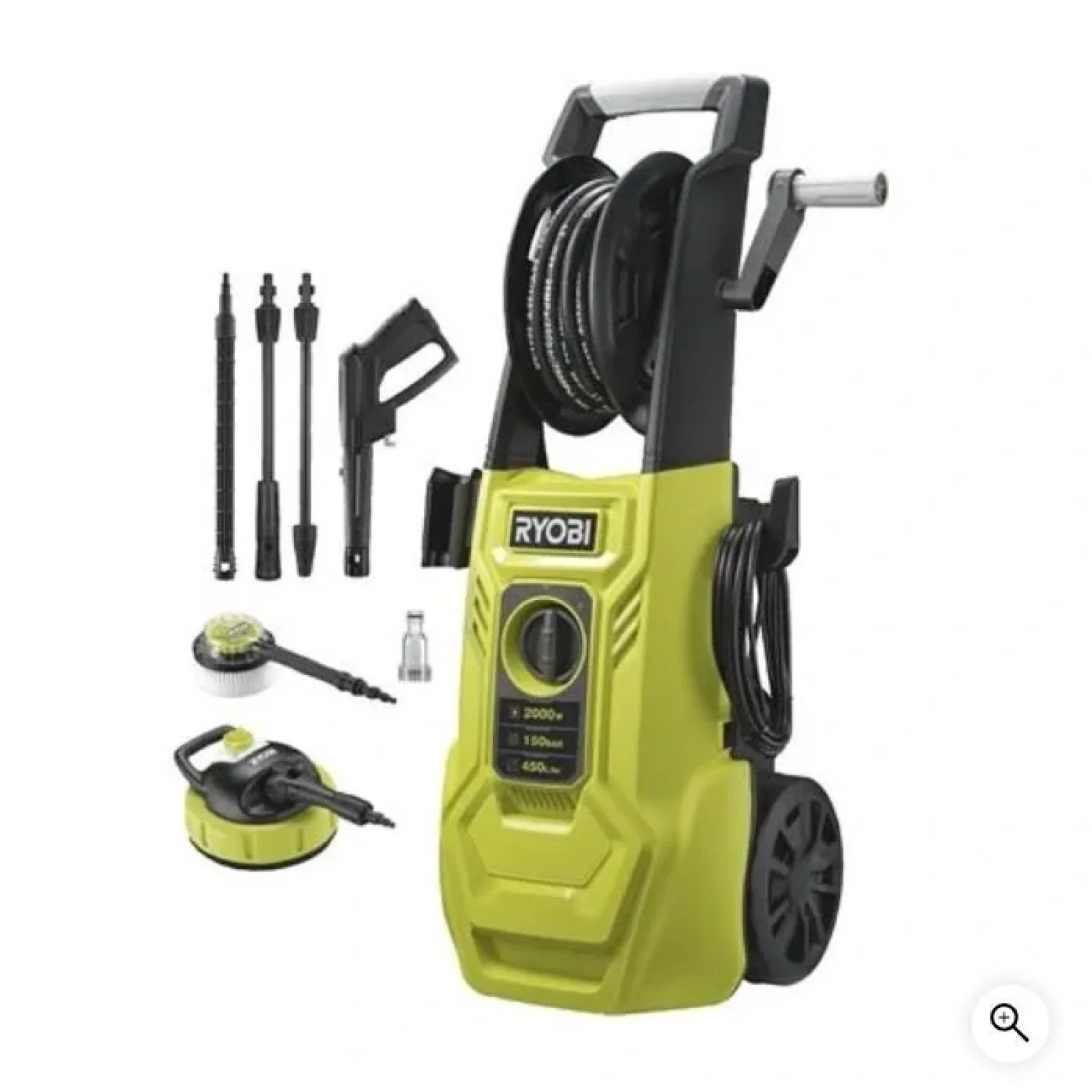 Мінімийка високого тиску Ryobi RY150PWA, 2000Вт, 150Бар, 450 л/год, 5133005371 UA