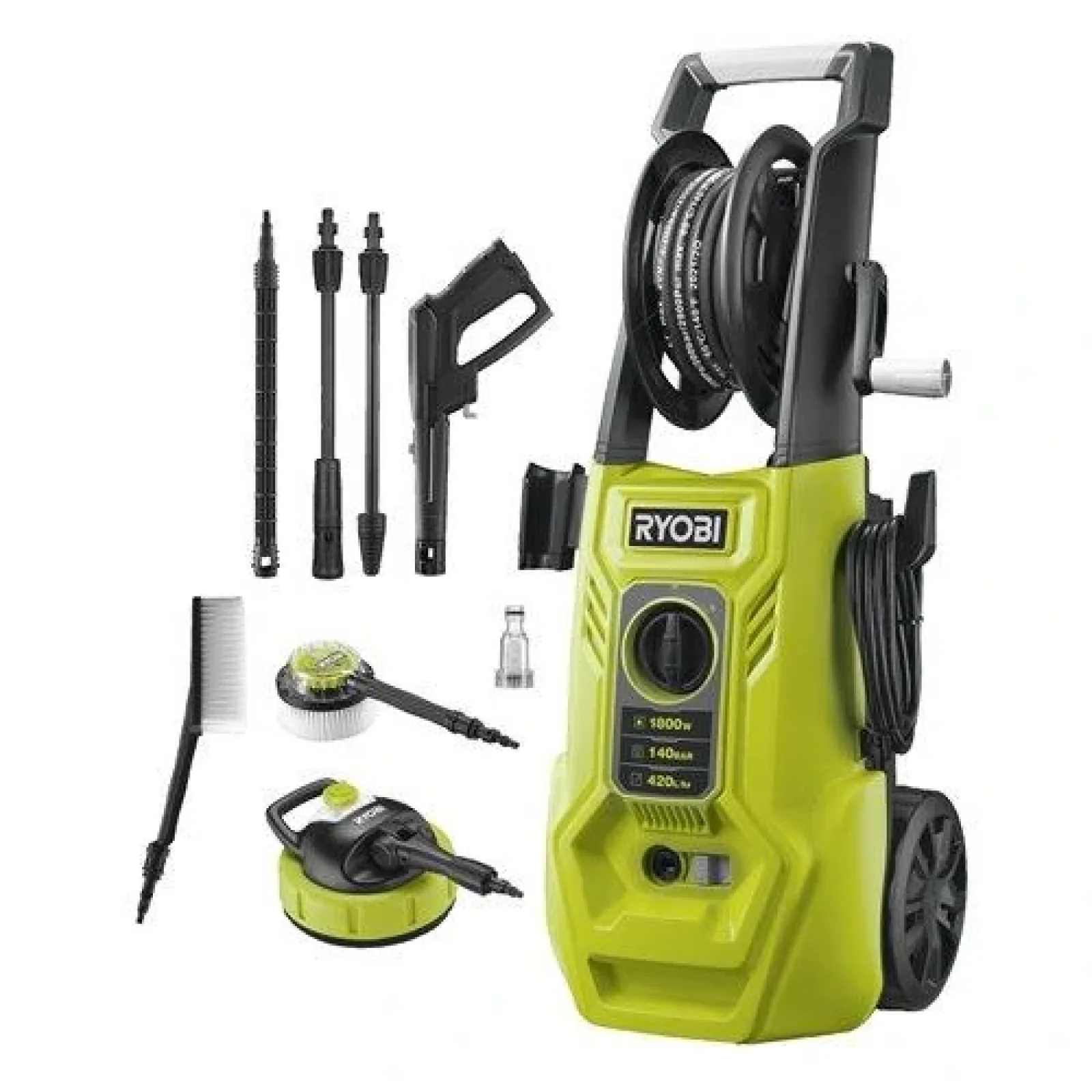 Мінімийка високого тиску Ryobi RY140PWA, 1800Вт, 140Бар, 420 л/год, 5133005423 UA