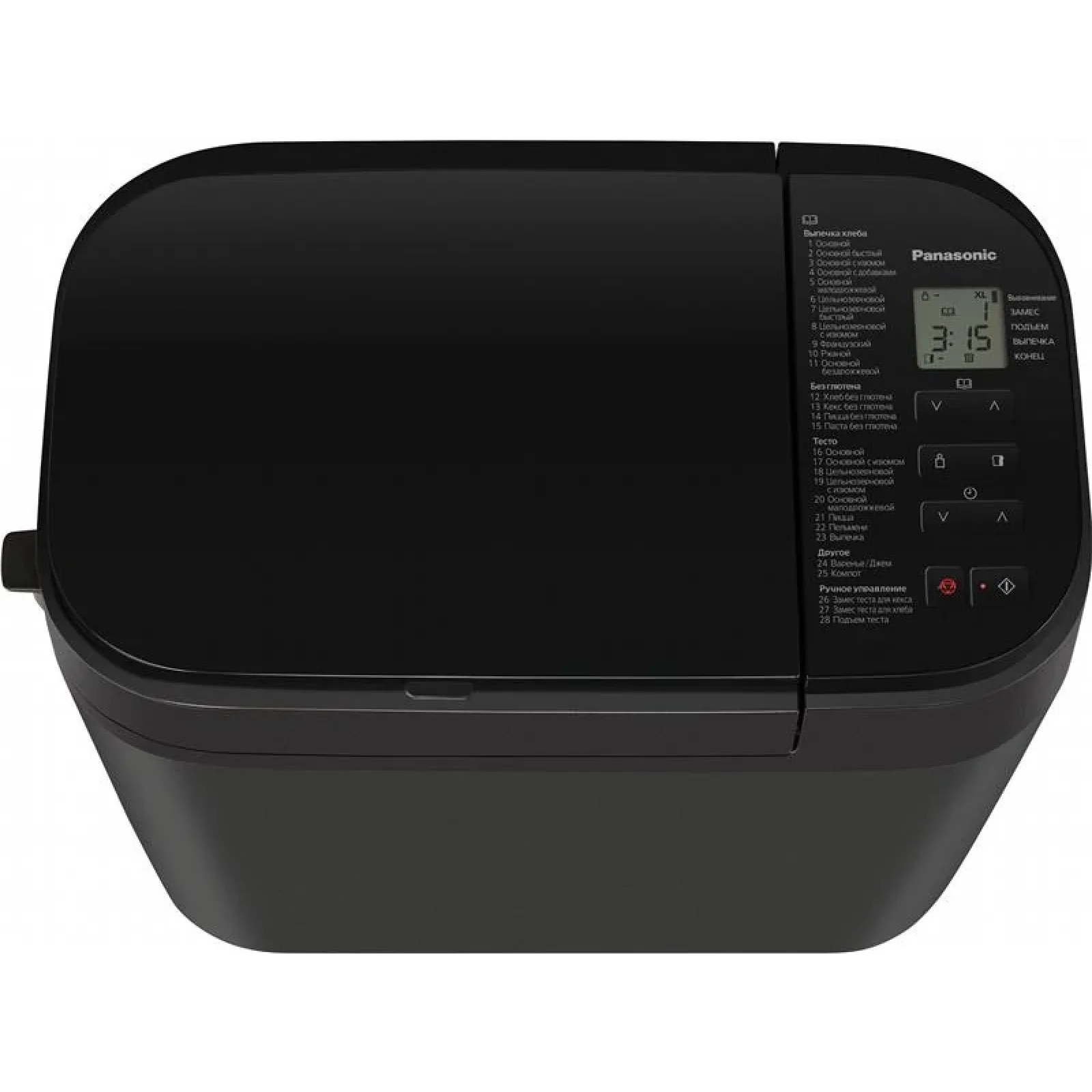 Хлібопічка Panasonic 550Вт, програм-1.25, макс.вага -1.25кг, форма-прямокутник, пластик, чорний, SD-R2530KTS UA