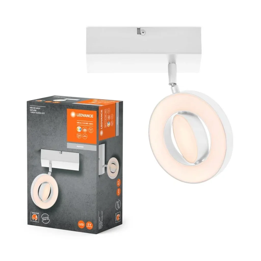 Світильник LEDVANCE LED 11Вт 3000/4200/6500K 1020Лм точковий накладний DECOR SPOT SATURN білий, 4058075827967 UA