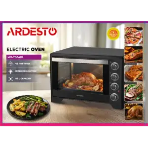 Піч електрична ARDESTO, 60л, 2200Вт, механіч., конвекція, подвійне скло, чорний (MO-T60ABL) UA