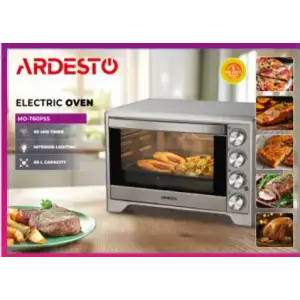 Піч електрична ARDESTO, 60л, 2200Вт, механіч., конвекція, подвійне скло, сірий (MO-T60PSS) UA