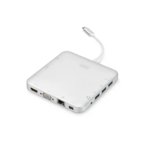 Хаб DIGITUS USB-C > HDMI/VGA/miniDisplayPort/3xUSB-A/USB-C/SD/MicroSD/RJ54/Audio (DA-70863) UA