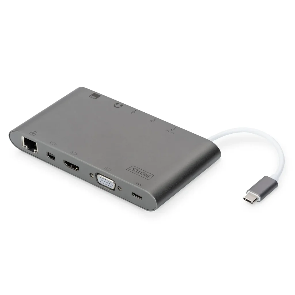 Хаб DIGITUS USB-C > HDMI/VGA/miniDisplayPort/3xUSB-A/USB-C/SD/MicroSD/RJ54/Audio (DA-70875) UA