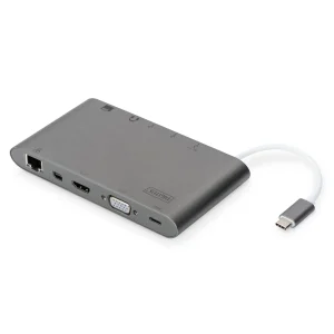 Хаб DIGITUS USB-C > HDMI/VGA/miniDisplayPort/3xUSB-A/USB-C/SD/MicroSD/RJ54/Audio (DA-70875) UA