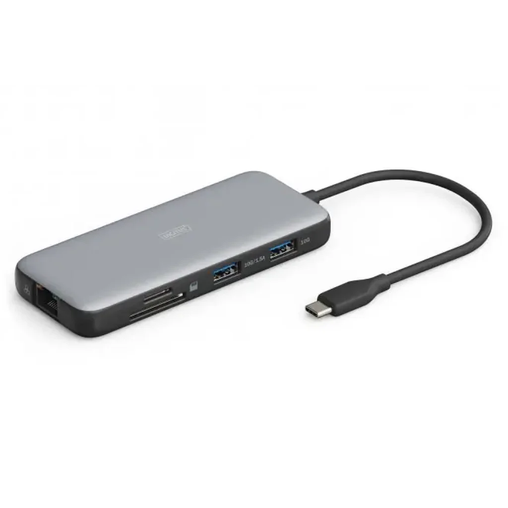 Док-станція DIGITUS USB-C > 2xHDMI/2xUSB-A/USB-C/SD/MicroSD/RJ54 (DA-70915) UA