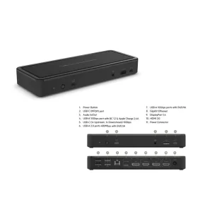 Док-станція Belkin USB-C 14-Port Docking Station (INC003VFBK) UA