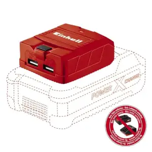 Зарядное устройство USB для аккумуляторов Einhell TE-CP 18 Li USB - Solo аккум., PXC, 18В, 2хUSB, 1А/2.1А, 0.06 кг, 4514120 UA