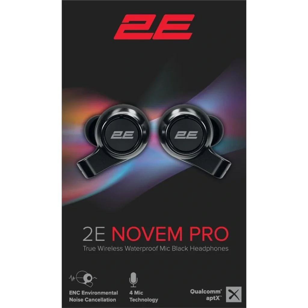 Навушники 2E Novem Pro True Wireless Waterproof Mic Black, 2E-EBTWNPBK UA