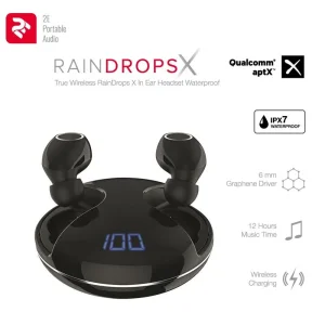 Наушники 2E RainDrops Х True Wireless Waterproof Mic Black, 2E-EBTWRDXBK UA