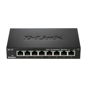 Комутатор D-Link DES-108 8xFE, Некерований, Метал UA