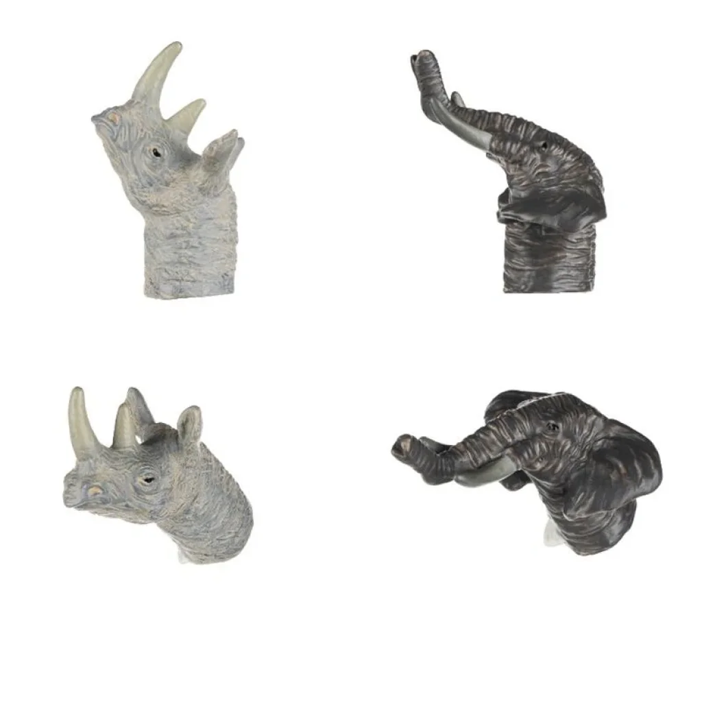 Игровой набор Same Toy Пальчиковый театр 2 ед, Носорог и Слон X241Ut-5 UA