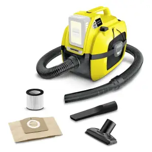 Пылесос хозяйственный Karcher WD 1 Compact Battery, 18В, 7л, 1.2м, 3.14 кг, SOLO, 1.198-300.0 UA