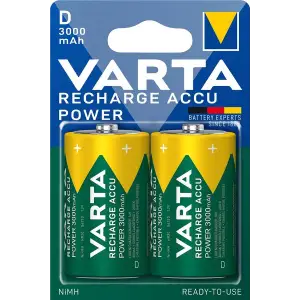 Акумулятор Varta NI-MH Power D(LR20) 3000 мА•г, 2шт (56720101412) UA