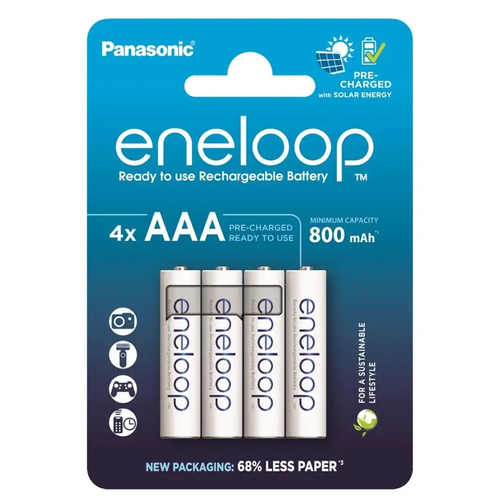 Акумулятор Panasonic Eneloop NI-MH AAA 800 мАг, 4 шт. (BK-4MCDE/4CP) UA