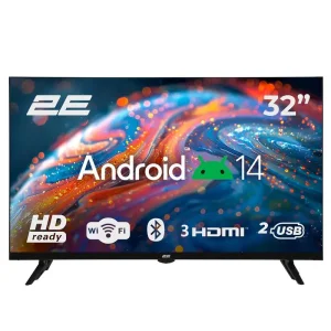 Телевізор 32" 2E LED HD 60Hz Smart Android Black (2E-32A07B) UA