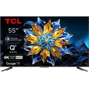 Телевізор 55" TCL QLED Pro 4K 60Hz Smart Google TV Black ONKYO sound (55C69BPRO) UA