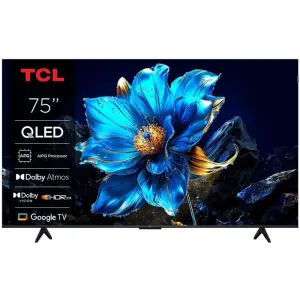 Телевізор 75" TCL QLED 4K 60Hz Smart Google TV Black (75P71K) UA