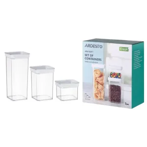 Набір контейнерів для зберігання продуктів Ardesto Fresh, 3шт, пластик, білий (AR4103FT) UA