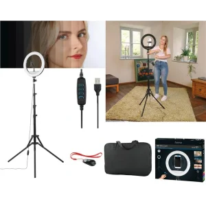 Штатив зі світлодіодним кільцем Hama SpotLight Steady 120 V2 BT Black, 00004659 UA