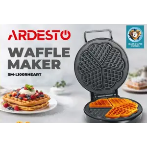 Вафельниця Ardesto 1200Вт, вафлі в формі сердця, корпус-пластик, чорний (SM-L100RHEART) UA