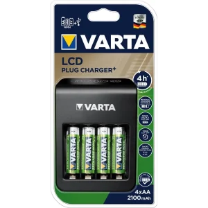 Зарядний пристрій VARTA LCD PLUG CHARGER+4xAA 2100 mAh, 57687101441 UA