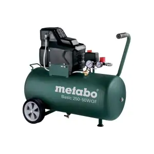 Компресор повітряний Metabo Basic 250-50 W OF безолійний, 1500Вт, 50л, 120л/хв, 8бар (601535000) UA