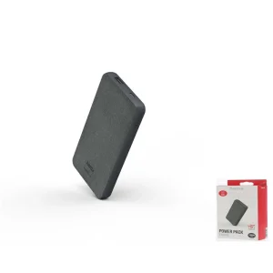 Зовнішній акумулятор Hama Fabric 10, 10000мАч, USB-A/USB-C, 12Вт, сірий, 00201658 UA