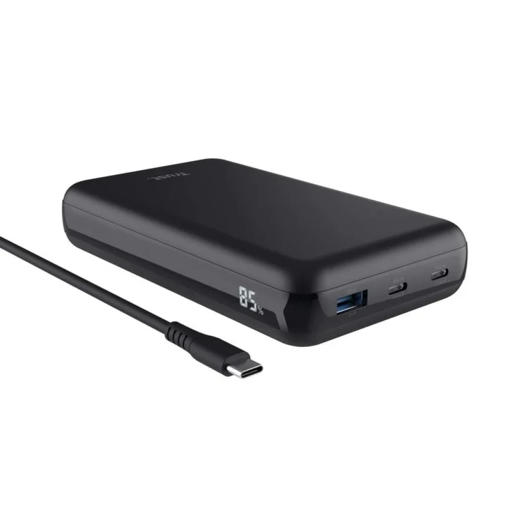 Внешний аккумулятор Trust Laro, 20000 мА·год, USB-A/2хUSB-C, 100w, черный, 25240_TRUST UA
