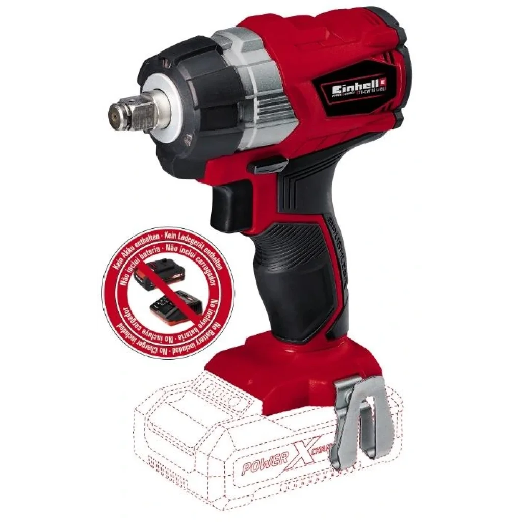 Гайковерт ударний Einhell TE-CW 18 Li BL - Solo акум., PXC, 215 Нм, 18В, безщіт., квадрат, 1.1 кг (без АКБ і ЗП), 4510040 UA