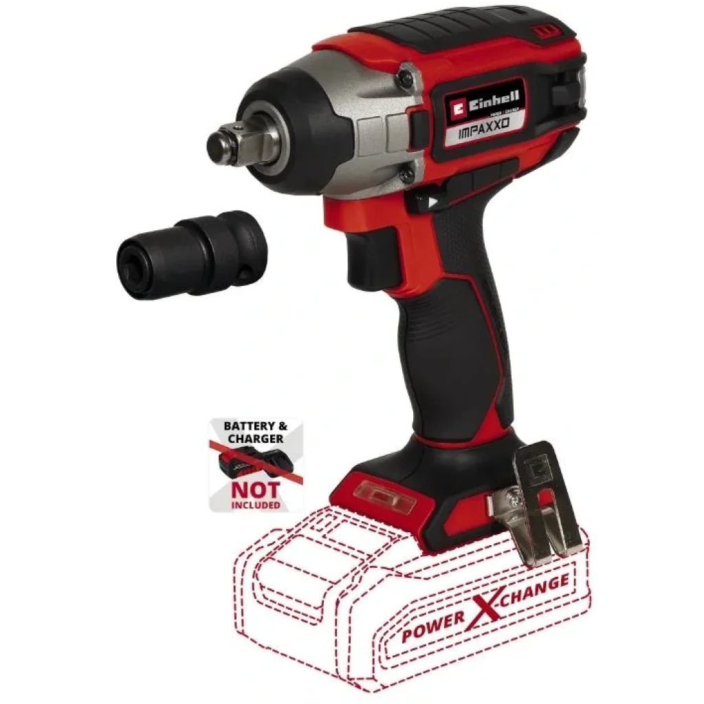 Гайковерт ударний Einhell IMPAXXO 18/230 акум., PXC, 230 Нм, 18В, безщіт., квадрат, 1.17 кг (без АКБ і ЗП), 4510080 UA