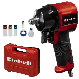 Гайковерт пневматичний Einhell TC-PW 610 Compact, 610Нм, 6.3бар, 142л/хв, М14, 3 головки, кейс, 1.14кг (4138965) UA