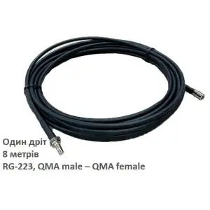 Антенний кабель 2E для антени Alientech, QMA male – QMA female, RG-223, 8м (2E-AEC8MQMA/RG223) UA