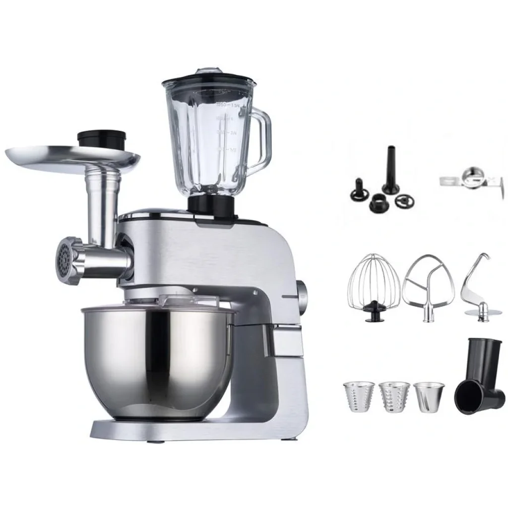 Кухонна машина Ardesto KMCH-K1500SS/ 1500 Вт/ 6 швидкостей + режим Pulse/ чаша 6 л./блендер 1.5 л./сріблясто-сірий UA