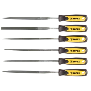 Надфілі по металу TOPEX, алмазні, D3мм, рукоятка двокомпонентна, 150мм, набір 6шт (06A010) UA