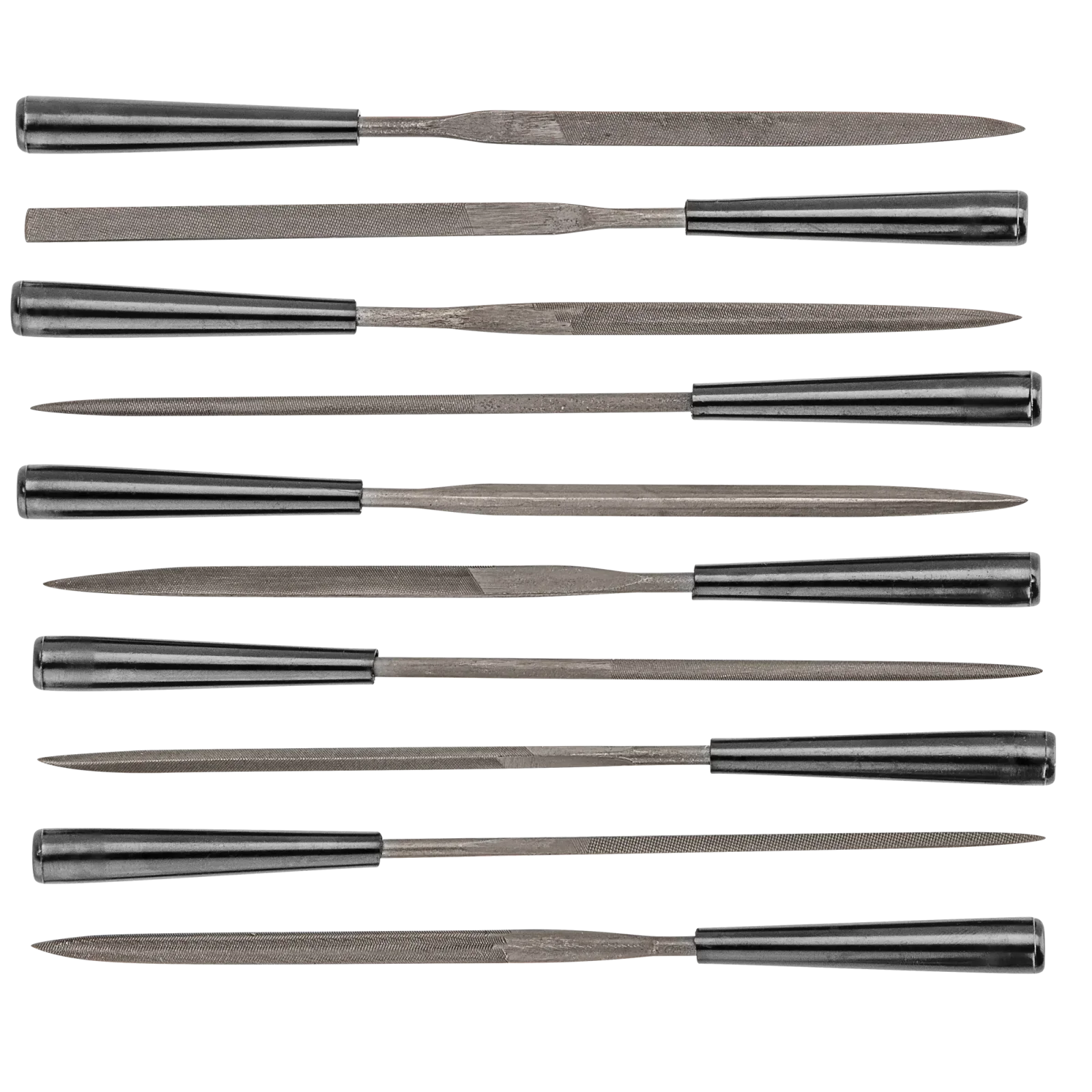 Надфілі по металу TOPEX, алмазні, D3мм, рукоятка пластик, 140мм, набір 10шт (06A015) UA