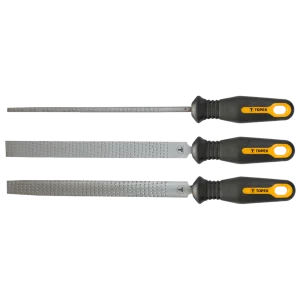 Рашпилі по дереву TOPEX, рукоятка двокомпонентна, 200мм, набір 3шт (06A330) UA