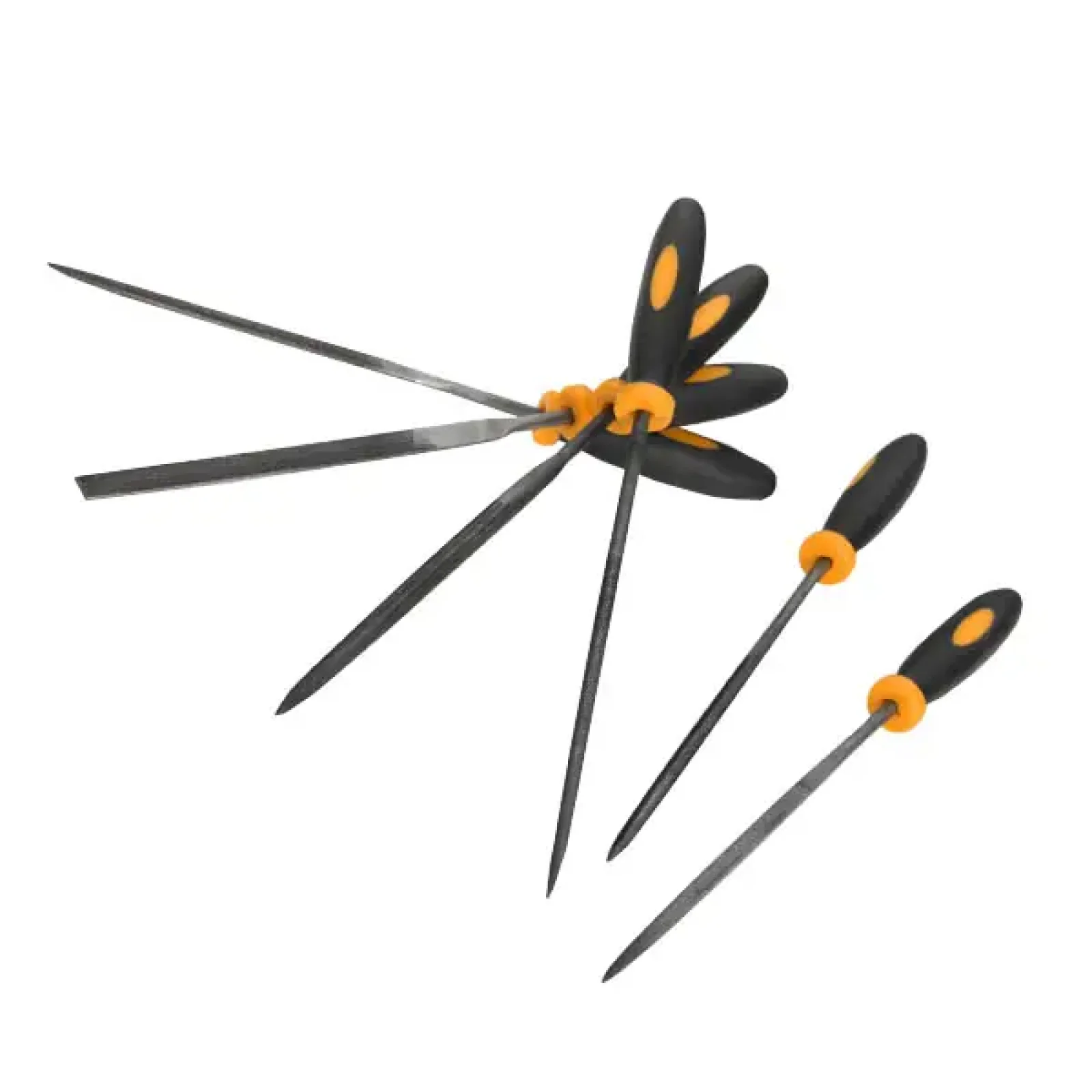 Надфілі по металу Tolsen, алмазні, D3мм, двокомпонентне руків'я, 100мм, набір 6шт (32046) UA