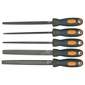 Напилки по металу Neo Tools, рукоятка двокомпонентна, 200мм, набір 5шт (37-610) UA