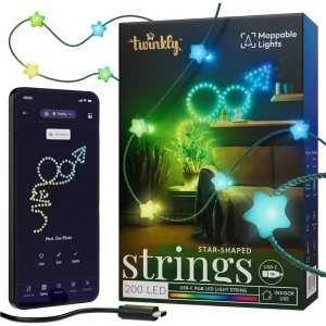 Гірлянда Smart LED Twinkly Strings Star RGB 200 IP20 12м USB-C кабель зелений, TWKS200RGB-G UA