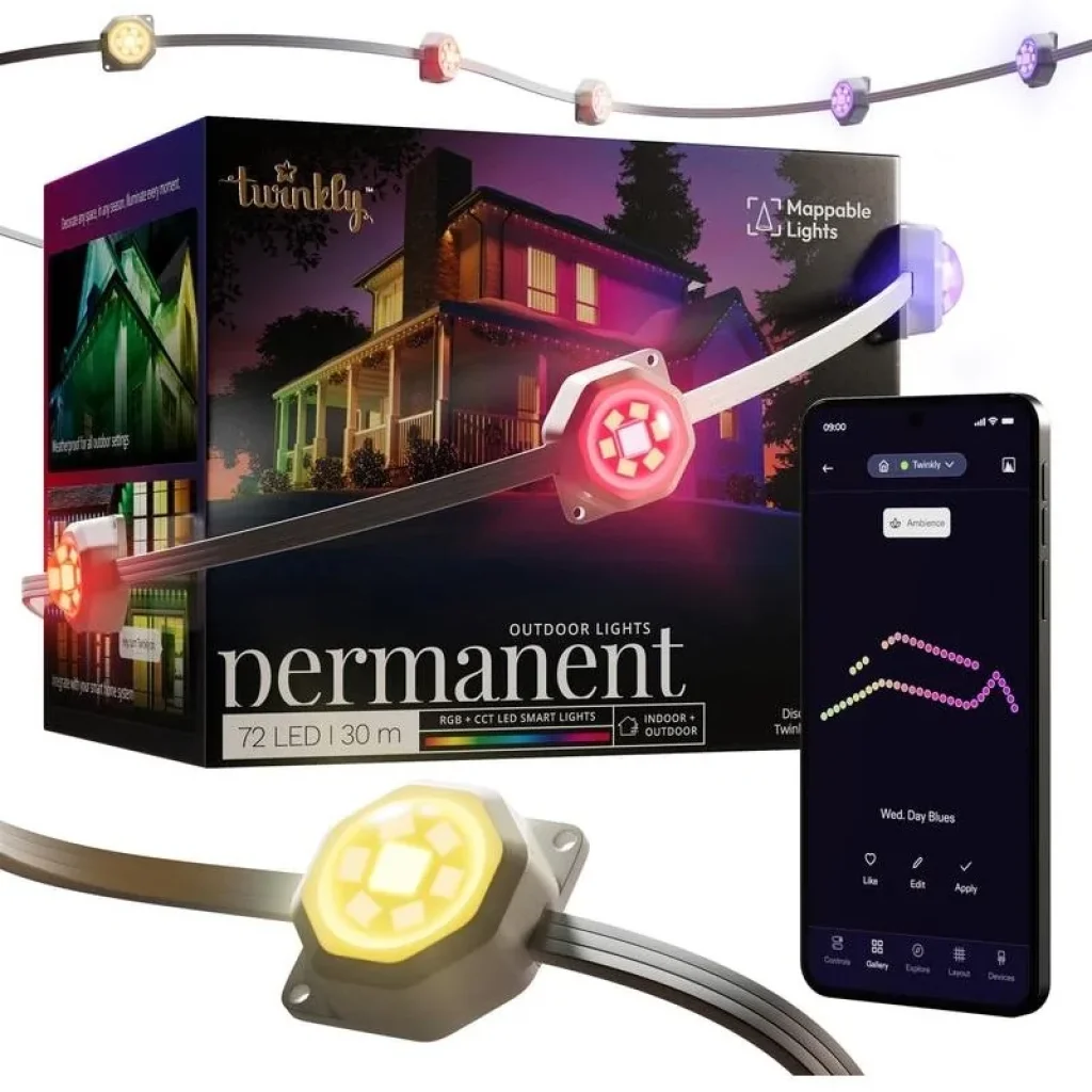Гірлянда Smart LED Twinkly Permanent Light RGB72 IP65 USB-C кабель зелений, TWPL072STP-TEU UA