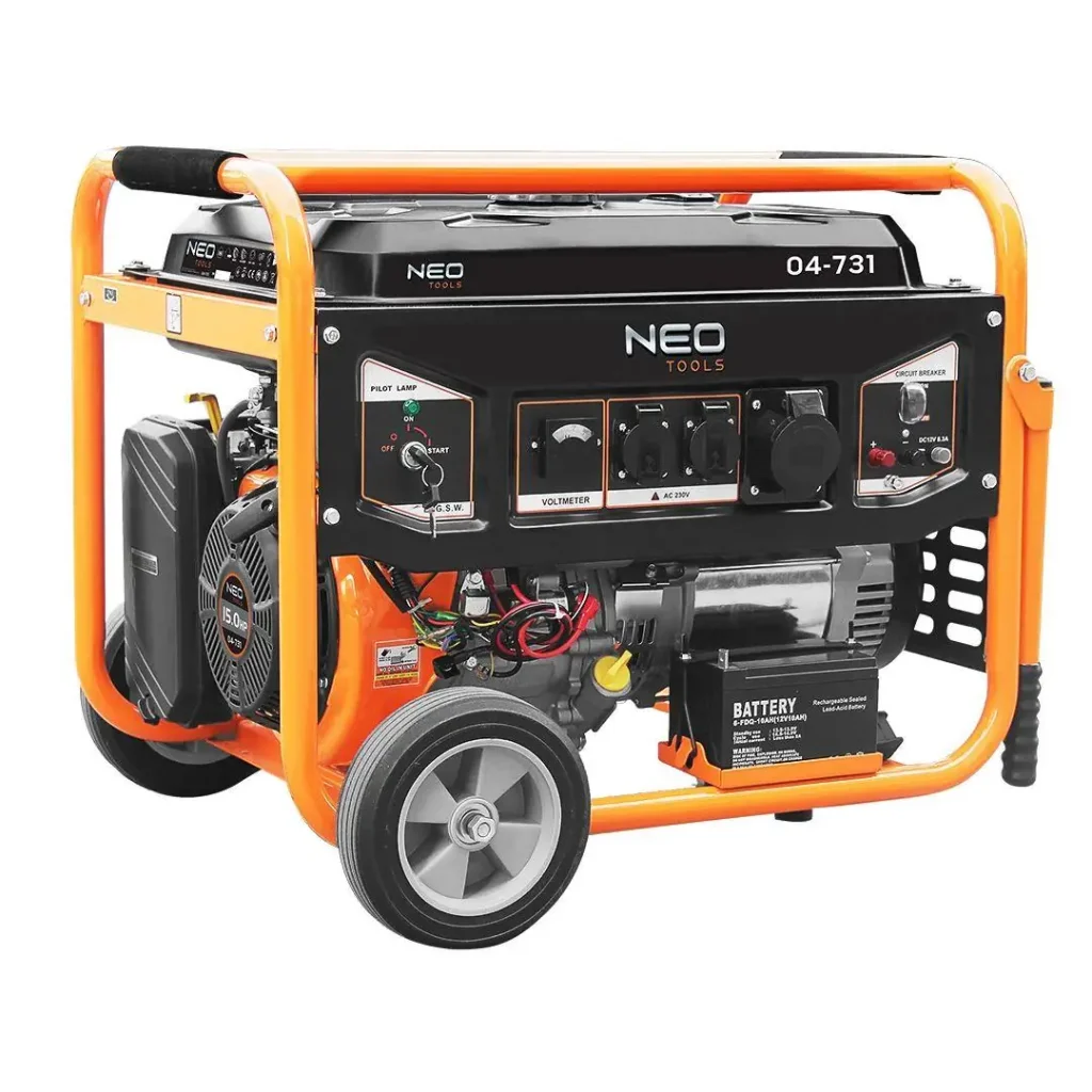 Генератор бензиновий Neo Tools 230В (1 фаза), 6/6.5кВт, електростарт, AVR, 85кг (04-731) UA