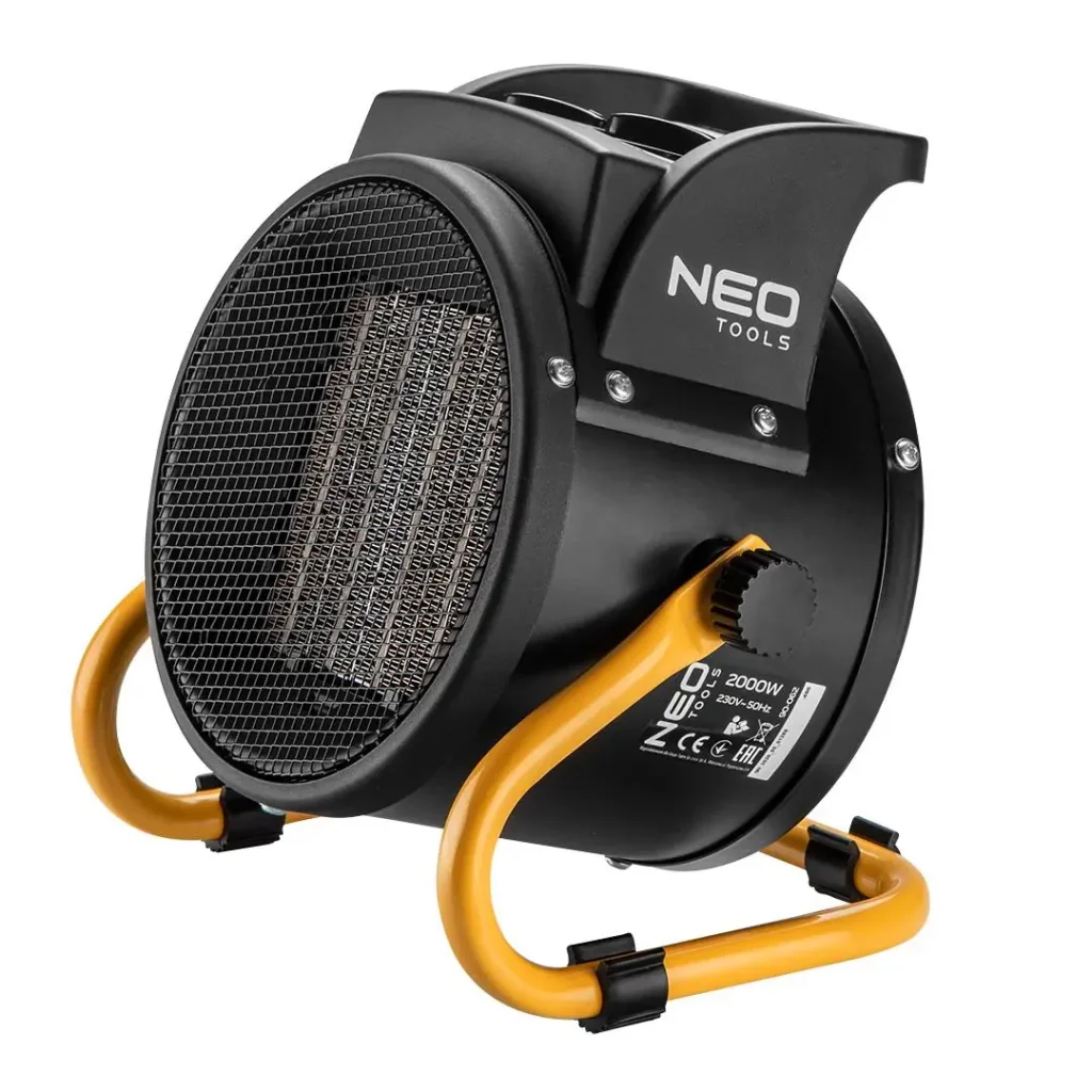 Теплова гармата електрична Neo Tools, 2кВт, 30м кв, 197м куб/год, керамічний нагрів. елемент (PTC), чорний (90-062) UA