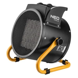 Теплова гармата електрична Neo Tools, 3кВт, 60м кв, 280м куб/год, керамічний нагрів. елемент (PTC), чорний (90-063) UA