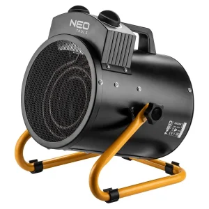 Теплова гармата електрична Neo Tools, 3кВт, 80м кв, 354м куб/год, нагрів. елемент - нерж. сталь, IPX4, чорний (90-068) UA