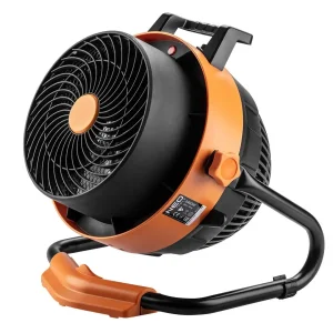 Теплова гармата електрична Neo Tools, 2в1, 2.4кВт, 35-50м кв, 460м куб/год, цифрове регулювання, чорно-помаранчевий (90-071) UA
