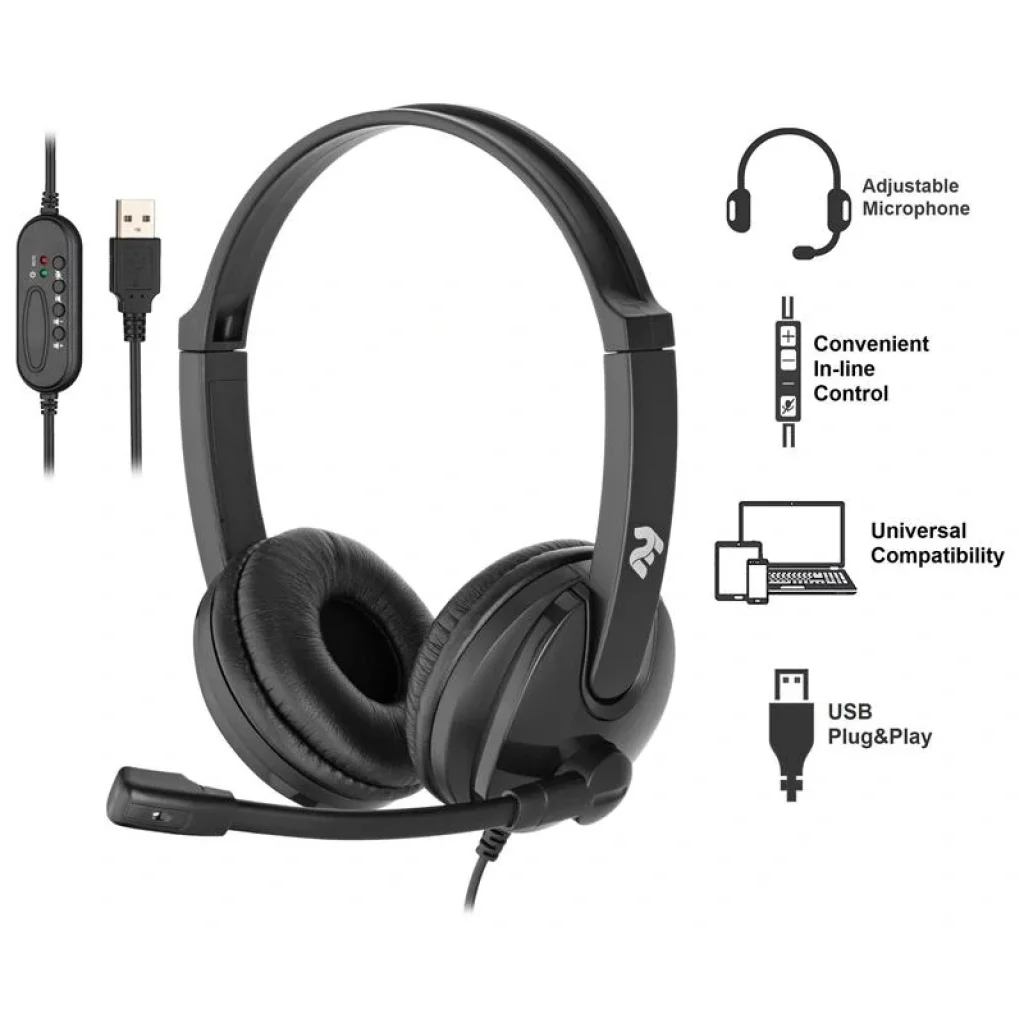 Гарнітура для ПК 2E CH12, On-Ear, USB, 2E-CH12SU UA